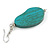 Lucky Beans Teal Painted Wooden Drop Earrings - 65mm Long - view 5