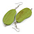 Lucky Beans Lime Green Painted Wooden Drop Earrings - 65mm Long - view 2