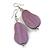 Lucky Beans Lilac Purple Painted Wooden Drop Earrings - 65mm Long - view 7
