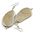 Lucky Beans Metallic Silver Painted Wooden Drop Earrings - 65mm Long - view 2