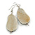 Lucky Beans Metallic Silver Painted Wooden Drop Earrings - 65mm Long - view 7