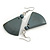 Grey Painted Wood Fan Shape Drop Earrings - 55mm L - view 6