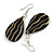60mm L/Black/Brown Teardrop Shape Sea Shell Earrings/Handmade/ Slight Variation In Colour/Natural Irregularities - view 2