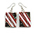 50mm L/Red/Black/White Square Shape Sea Shell Earrings/Handmade/ Slight Variation In Colour/Natural Irregularities - view 4