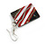 50mm L/Red/Black/White Square Shape Sea Shell Earrings/Handmade/ Slight Variation In Colour/Natural Irregularities - view 5