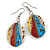 55mm L/Multicoloured Oval Shape Sea Shell Earrings/Handmade/ Slight Variation In Colour/Natural Irregularities - view 4