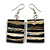 50mm L/Brown/Black/Natural Square Shape Sea Shell Earrings/Handmade/ Slight Variation In Colour/Natural Irregularities - view 4