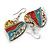 50mm L/Multicoloured Heart Shape Sea Shell Earrings/Handmade/ Slight Variation In Colour/Natural Irregularities - view 2