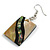 50mm L/Brown/Black/Abalone Square Shape Sea Shell Earrings/Handmade/ Slight Variation In Colour/Natural Irregularities - view 6