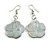 50mm L/Silvery Flower Shape Sea Shell Earrings/Handmade/ Slight Variation In Colour/Natural Irregularities - view 2