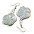 50mm L/Silvery Flower Shape Sea Shell Earrings/Handmade/ Slight Variation In Colour/Natural Irregularities - view 4