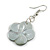 50mm L/Silvery Flower Shape Sea Shell Earrings/Handmade/ Slight Variation In Colour/Natural Irregularities - view 5