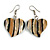 50mm L/Black/Brown/Natural Heart Shape Sea Shell Earrings/Handmade/ Slight Variation In Colour/Natural Irregularities - view 4