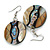 50mm L/Beige/Natural/Black/Abalone Round Shape Sea Shell Earrings/Handmade/ Slight Variation In Colour/Natural Irregularities - view 4