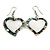 50mm L/Silvery Grey/Abalone Heart Shape Sea Shell Earrings/Handmade/ Slight Variation In Colour/Natural Irregularities - view 2