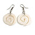 50mm L/Milky White Spiral Shape Sea Shell Earrings/Handmade/ Slight Variation In Colour/Natural Irregularities - view 2