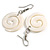 50mm L/Milky White Spiral Shape Sea Shell Earrings/Handmade/ Slight Variation In Colour/Natural Irregularities