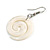 50mm L/Milky White Spiral Shape Sea Shell Earrings/Handmade/ Slight Variation In Colour/Natural Irregularities - view 4