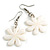 50mm L/Off White Flower Shape Sea Shell Earrings/Handmade/ Slight Variation In Colour/Natural Irregularities - view 2
