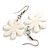 50mm L/Off White Flower Shape Sea Shell Earrings/Handmade/ Slight Variation In Colour/Natural Irregularities - view 4