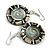 50mm L/Silver/Natural/Black Round Shape Sea Shell Earrings/Handmade/ Slight Variation In Colour/Natural Irregularities - view 4