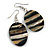 55mm L/Black/Natural Oval Shape Sea Shell Earrings/Handmade/ Slight Variation In Colour/Natural Irregularities - view 4