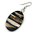 55mm L/Black/Natural Oval Shape Sea Shell Earrings/Handmade/ Slight Variation In Colour/Natural Irregularities - view 5