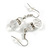 Transparent Double Glass with Crystal Ring Drop Earrings In Silver Tone - 40mm L - view 2
