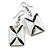 50mm L/Off White/Black Rectangular Shape Sea Shell Earrings/Handmade/ Slight Variation In Colour/Natural Irregularities