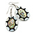 55mm L/Silver/Black/Abalone Oval Shape Sea Shell Earrings/Handmade/ Slight Variation In Colour/Natural Irregularities - view 2