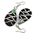 60mm L/White/Black Teardrop Shape Sea Shell Earrings/Handmade/ Slight Variation In Colour/Natural Irregularities - view 4