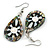 60mm L/Black/White/Abalone Teardrop Shape Sea Shell Earrings/Handmade/ Slight Variation In Colour/Natural Irregularities - view 4