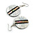 50mm L/Silvery/Black/Abalone Round Shape Sea Shell Earrings/Handmade/ Slight Variation In Colour/Natural Irregularities - view 7