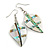 60mm L/Natural/Silver/Abalone Leaf Shape Sea Shell Earrings/Handmade/ Slight Variation In Colour/Natural Irregularities - view 2