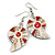 55mm L/Caramel/Red/White Shell Shape Sea Shell Earrings/Handmade/ Slight Variation In Colour/Natural Irregularities - view 7
