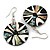 50mm L/White/Black/Abalone Round Shape Sea Shell Earrings/Handmade/ Slight Variation In Colour/Natural Irregularities - view 2