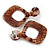 Trendy Square Animal Print Acrylic Drop Earrings In Brown - 60mm L - view 6