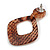 Trendy Square Animal Print Acrylic Drop Earrings In Brown - 60mm L - view 5