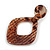 Trendy Square Animal Print Acrylic Drop Earrings In Brown - 60mm L - view 7