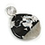 45mm Curvy Round Acrylic Drop Earrings in Silver Tone in Black/White/Grey - view 5