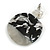 45mm Curvy Round Acrylic Drop Earrings in Silver Tone in Black/White/Grey - view 6
