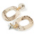 Trendy Oval Snake Print Acrylic Drop Earrings In Beige/Brown - 60mm L - view 4