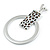 Long Silver Tone Acrylic Hoop Earrings with Cheetah Print - 80mm L - view 7