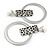 Long Silver Tone Acrylic Hoop Earrings with Cheetah Print - 80mm L - view 2