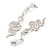 75mm Long Textured Snake Drop Earrings in Silver Tone - view 4
