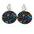 75mm Large Multicoloured Acrylic Round Disk Drop Earrings In Silver Tone - view 2