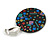 75mm Large Multicoloured Acrylic Round Disk Drop Earrings In Silver Tone - view 5
