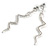 75mm Long Clear Crystal Snake Drop Earrings in Silver Tone - view 4