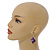 Purple Shell and Glass Bead Drop Earrings - 50mm Long - view 3