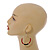 50mm Brick Red/ Black Glass Bead Hoop Earrings in Silver Tone - 70mmL - view 3